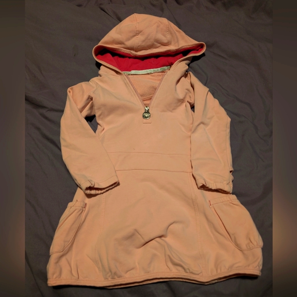 Peekaboo Beans long sleeve hooded dress with pockets size 3T EUC